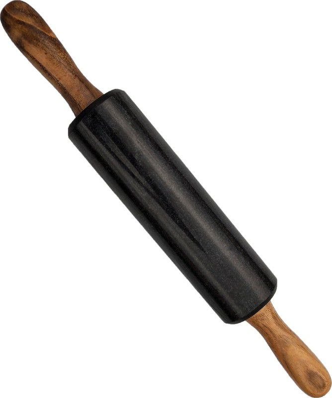 AXOLOTL Black Marble Belan/Rolling Pin with Wooden Handle for Modern Kitchens (Black, 14 inches) Rolling Pin  (Black, Pack of 1)