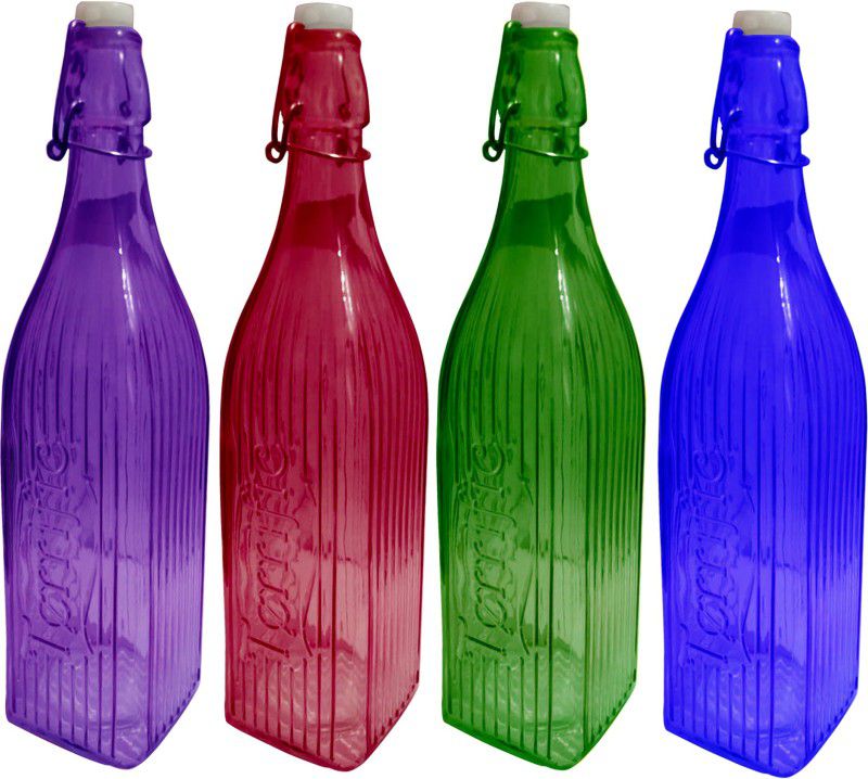 Rsraghav HDLG30 1000 ml Bottle  (Pack of 4, Multicolor, Glass)