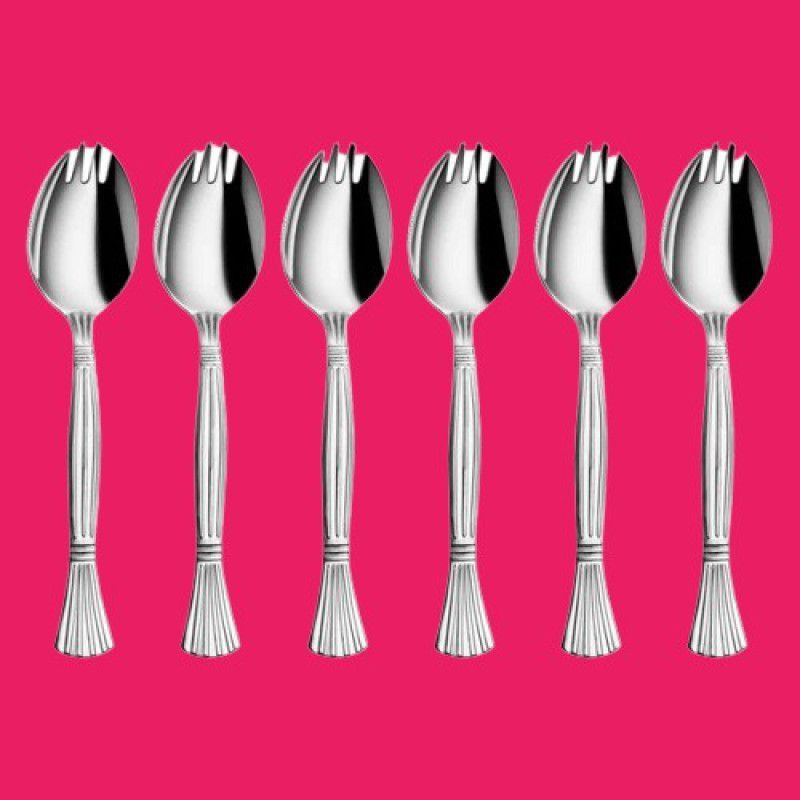 Beautymind 6Pics Spork code.9 Stainless Steel Dessert Fork Set  (Pack of 6)
