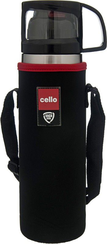 cello Instyle 18/8 Stainless Steel 350 ml Bottle  (Pack of 1, Black, Steel)