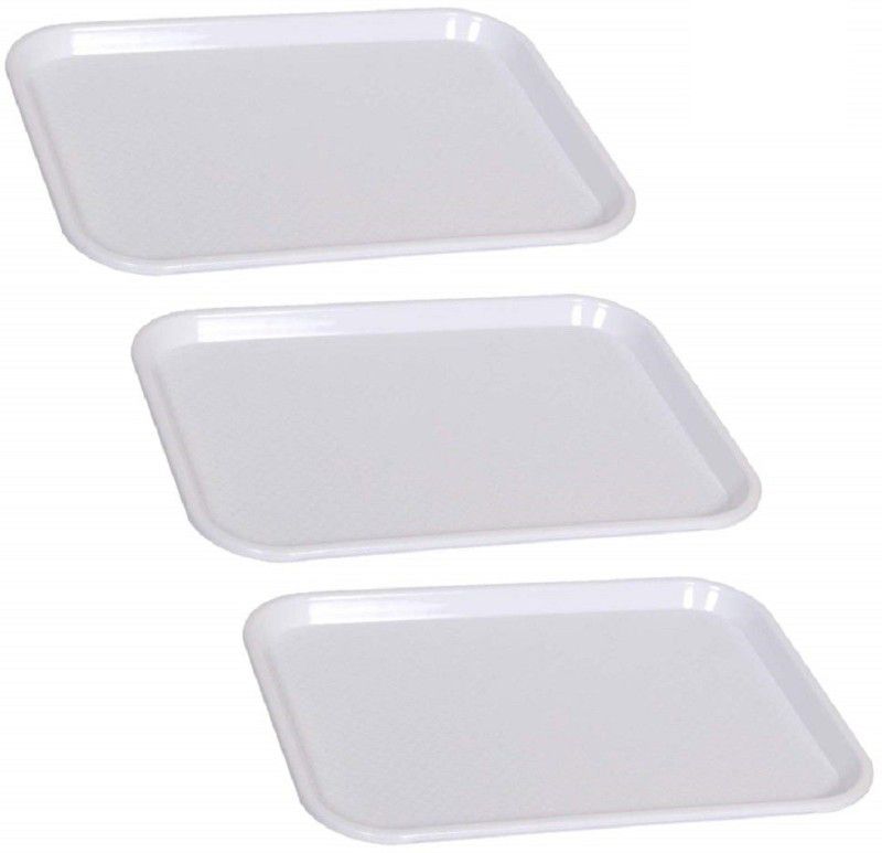 swift international White Serving Tray Tray Serving Set  (Pack of 3)