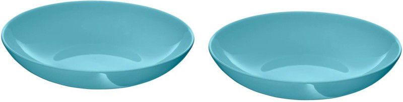 IKEA Deep plate, turquoise,24 cm (9 ") Dinner Plate  (Pack of 2, Microwave Safe)