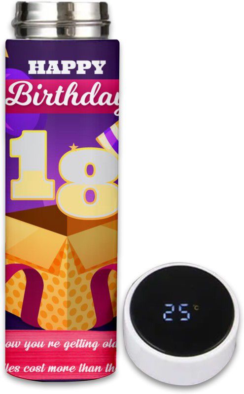Royals of Sawaigarh 18th Birthday Celebration Printed Temprature Bottle 500 ml Bottle  (Pack of 1, Multicolor, Steel)