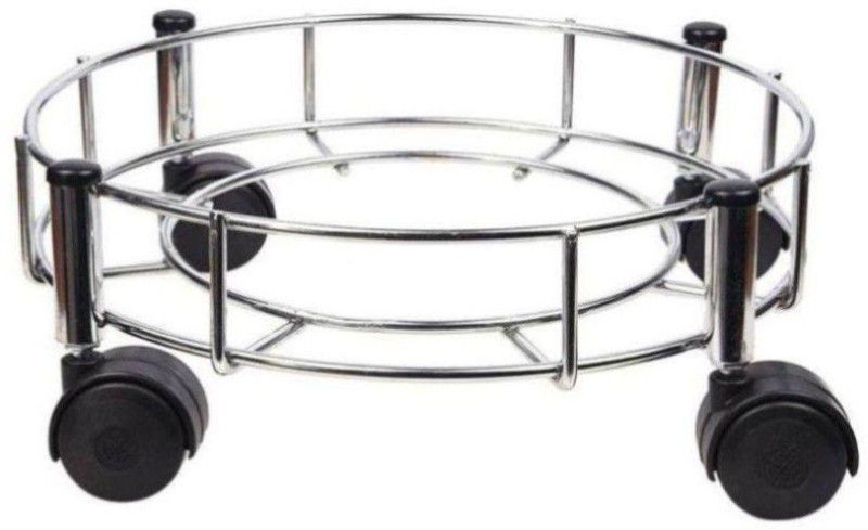Bristle Steel Gas Cylinder Trolley | LPG Cylinder Trolley | Gas Cylinder Trolley with Wheels | Cylinder Stand with Smooth Moving Wheels | Made In India Gas Cylinder Trolley  (Silver)