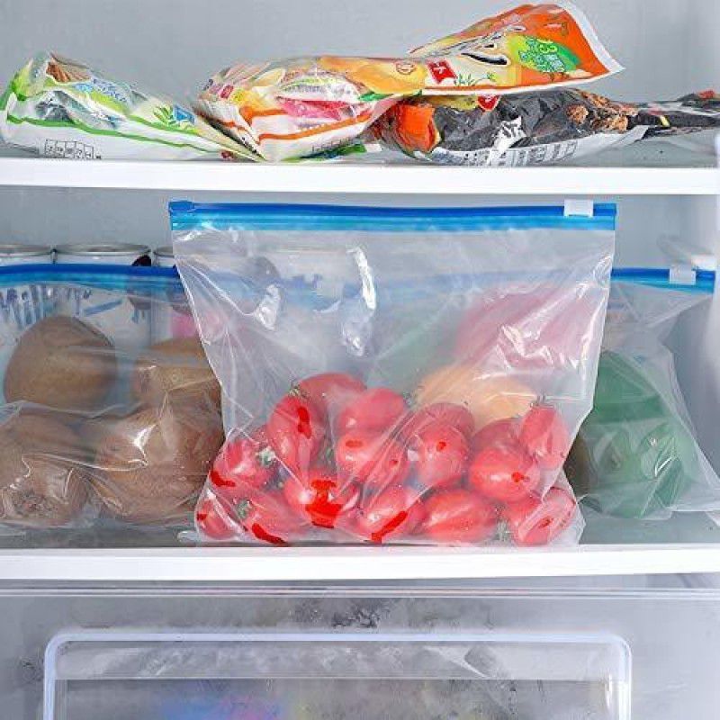 Organity Freezer RE-USABLE Zipper Bags, Ziplock Bags For Fridge Storage, Ziplock Plastic Storage Pouch  (Pack of 10)