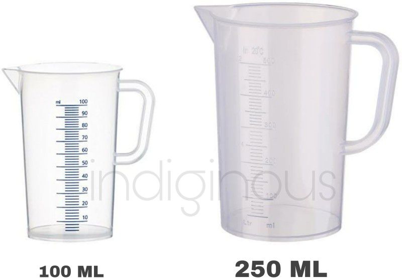 Indiginous Proffesional Premium Quality Measuring Jug for Kitchen School Project Lab General Stores Uses Measuring Cup Set  (100 ml, 250 ml)