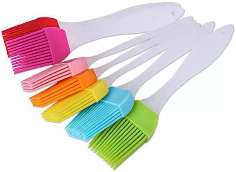 WHITEIBIS Multi Color Oil Brush - Basting Brush - Silicone Oil Brush - Perfect for BBQ, Grilling, Baking, Cooking, Glazing sillicon Flat Pastry Brush  (Pack of 7)