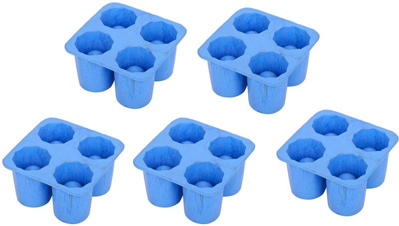 IRP  Cup Glass Shape Silicone Ice Cube Maker Freeze Mould Drink Party Ice Tray (5pcs ) Blue Silicone Ice Cube Tray  (Pack of5)
