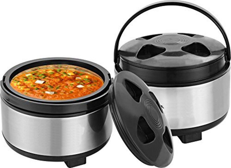 GLAMPANDA Stainless Steel Insulated Casserole for Roti / Chapati for hot Meal (Set of 2) Pack of 2 Cook and Serve Casserole Set  (2500 ml, 4500 ml)