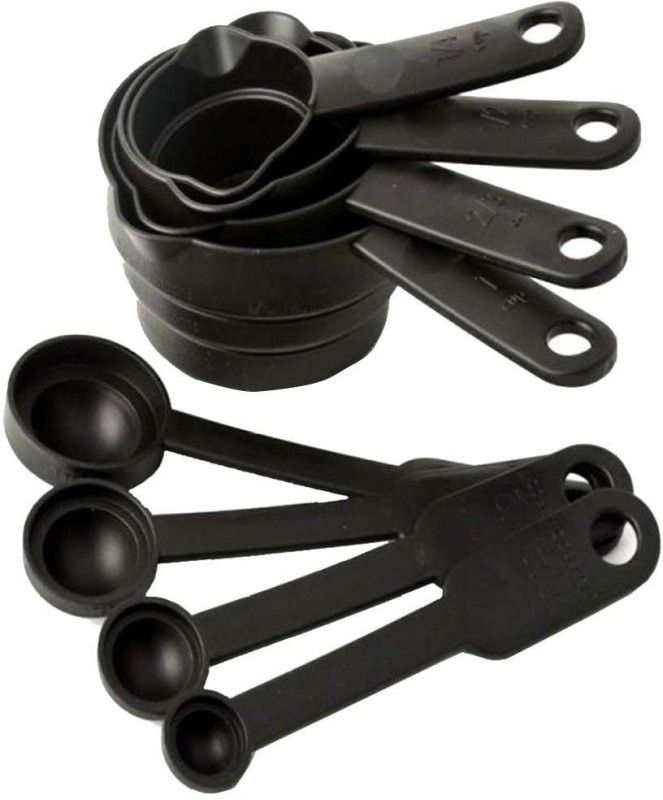 SunShine Traders Black Measuring Cups and Spoons Set  (500 ml)