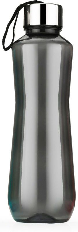 Crown Round Gym/School/Office Water Bottle 1L 1000 ml Bottle  (Pack of 1, Black, Plastic, Steel)