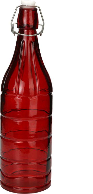 AFAST Colorful Designer Glass Bottle GL81 1000 ml Bottle  (Pack of 1, Red, Glass)