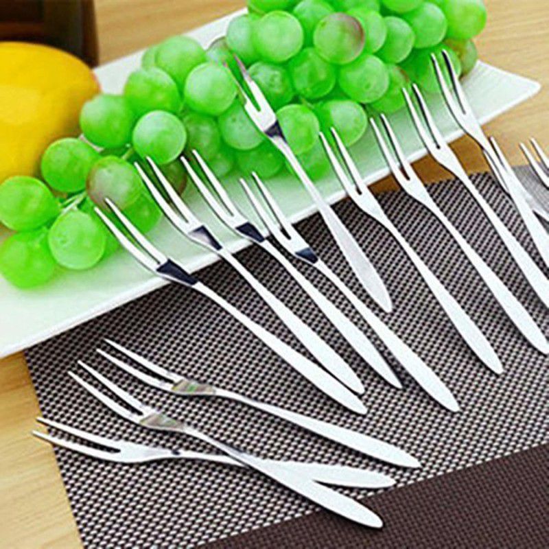 Xllent Stainless Steel Fruit Forks 5.1 Inch" Pack of 12 Pcs Stainless Steel Fruit Fork Set  (Pack of 12)