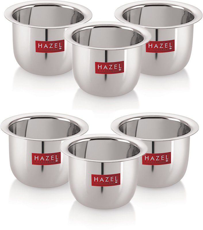 HAZEL Pack of 6 Stainless Steel Stainless Steel Tea Glasses Large Traditional Design Coffee Milk Serving Glass Patra Pela Set of 6, 10 cm, 200 ML, Silver  (Silver, Cup Set)