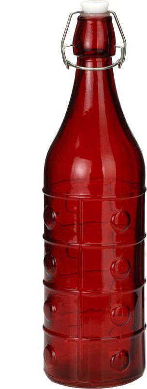 AFAST Colorful Designer Glass Bottle GL85 1000 ml Bottle  (Pack of 1, Red, Glass)