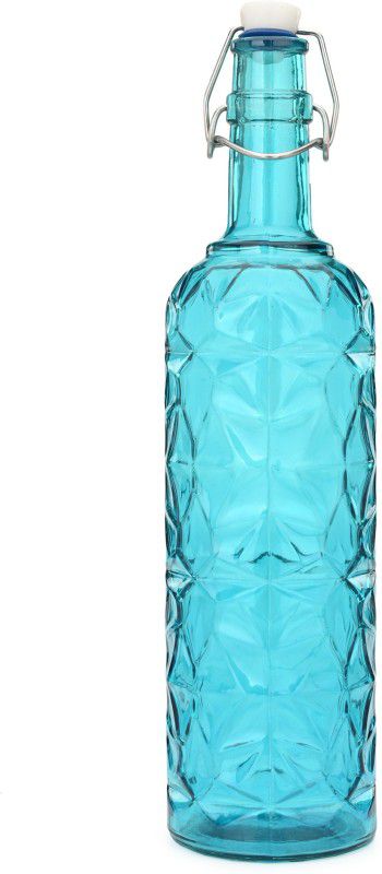 AFAST Colorful Glass Water Bottle For Storing & Serving, Airtight, Blue, 1000 ML 1000 ml Bottle  (Pack of 1, Blue, Glass)