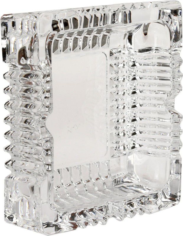 Somil Small Modern Bar Glass Transparent Ashtray XD24 Clear Glass Ashtray  (Pack of 1)