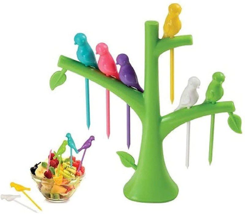 ANUSHIL Plastic Fork Bird Design - Fork with Tree for Kitchen/Dinnig(Pack of 4set) Plastic Baby Fork Set  (Pack of 4)