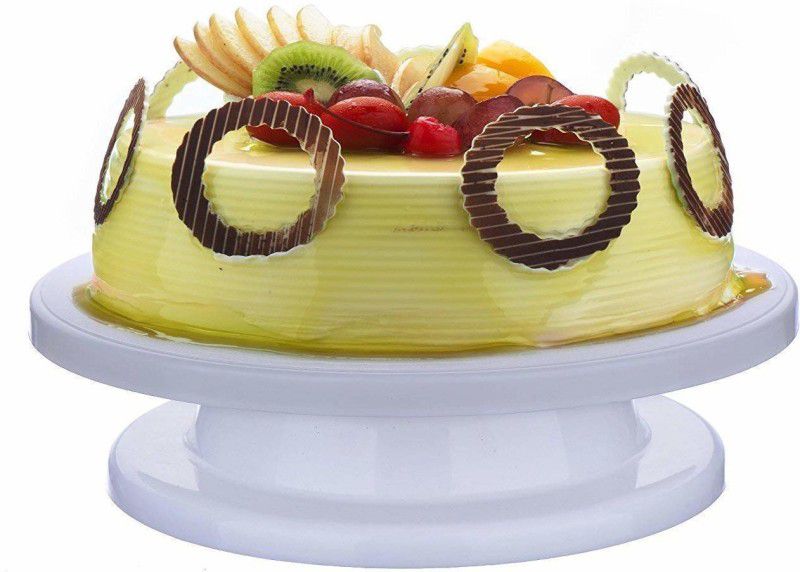 ZEXMON Plastic Round 360* Rotating Revolving Cake Turntable Decorating Stand Platform (Multicolour) Plastic Cake Server  (Multicolor, Pack of 1)