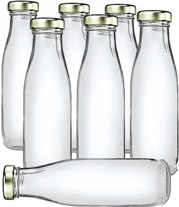 AFAST Water/ Milk Bottle With Lid, Set Of 7, 1000 ml -RT102 1000 ml Bottle  (Pack of 7, Clear, Glass)