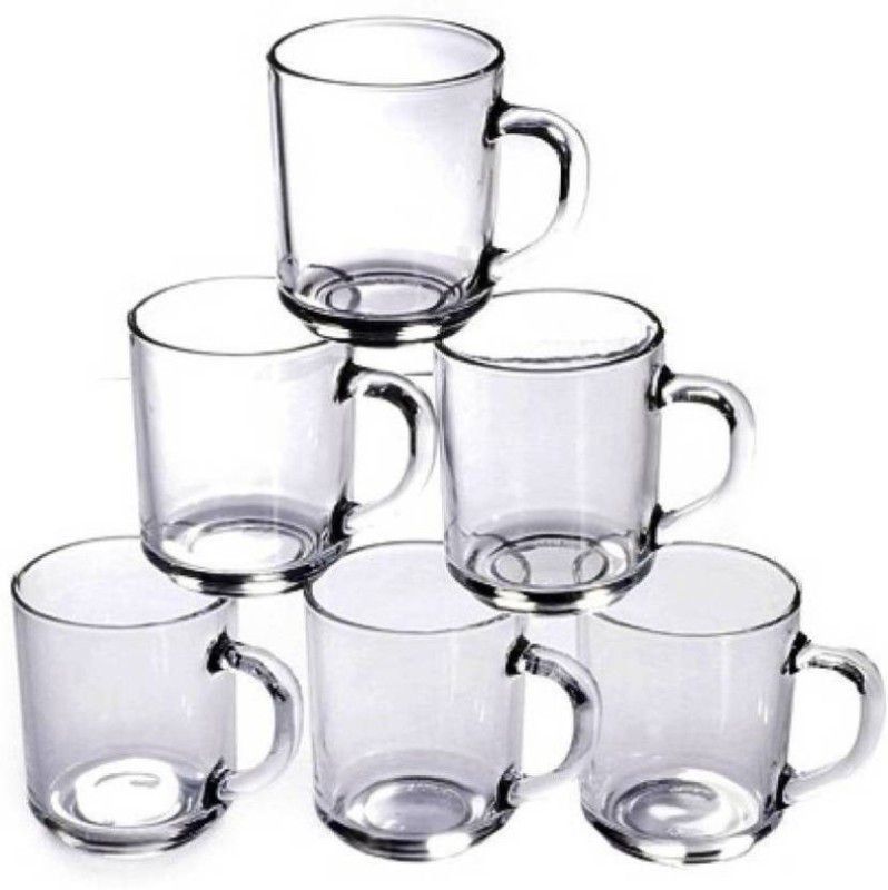 AFAST Pack of 6 Glass New Design & Style Transparent Glass Tea/ Coffee Cup Set Of 6-wq10  (Clear, Cup Set)