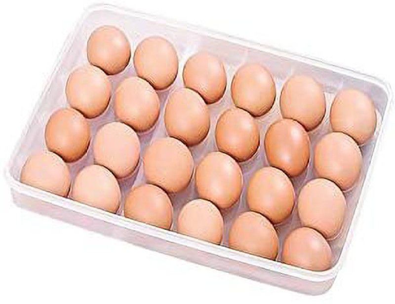 Kevalam Enterprise Egg Storage Box with Lid | 24 Egg grids | Transparent | Single Layer Plastic Egg Separator  (Clear, Pack of 1)