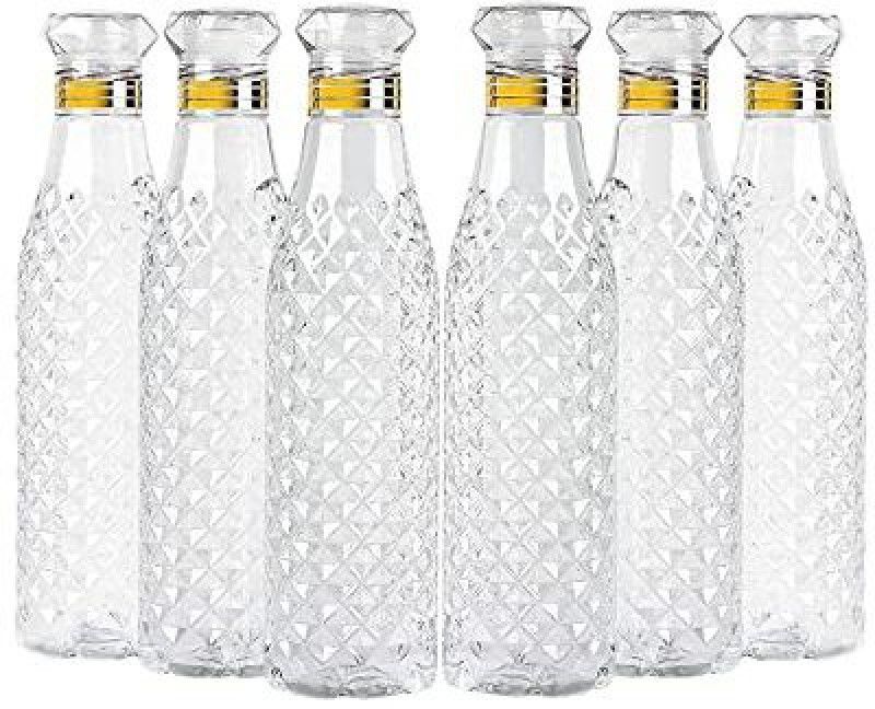 riyafitness Diamond design Pet Water Bottle, Set of 6, 1 Litre Each,1000 ml Bottle (White) 1000 ml Bottle  (Pack of 6, Clear, Plastic)
