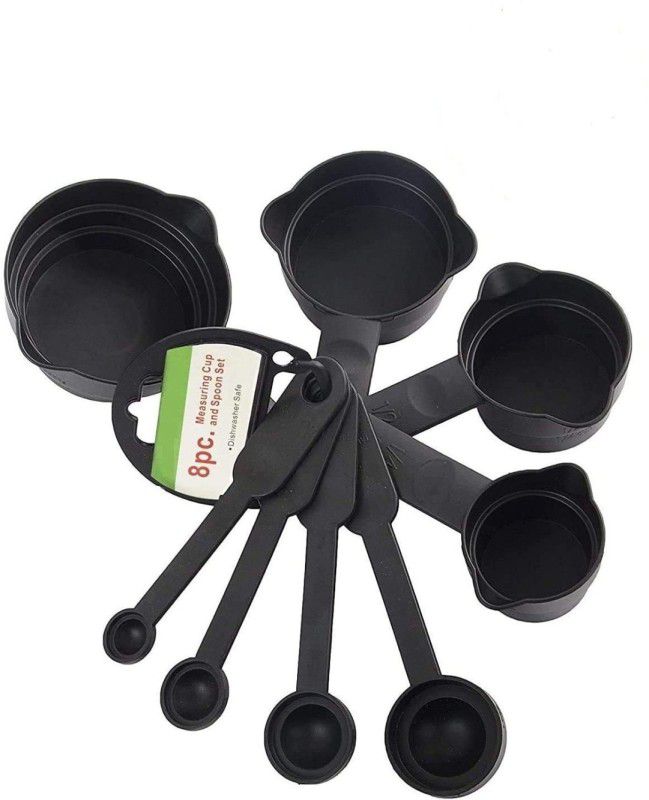 A K different Black spoon 8pc Measuring Cup Set  (240 ml)