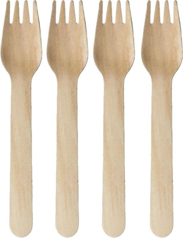 KONFIZ Disposable Wooden Dinner Fork Set  (Pack of 100)