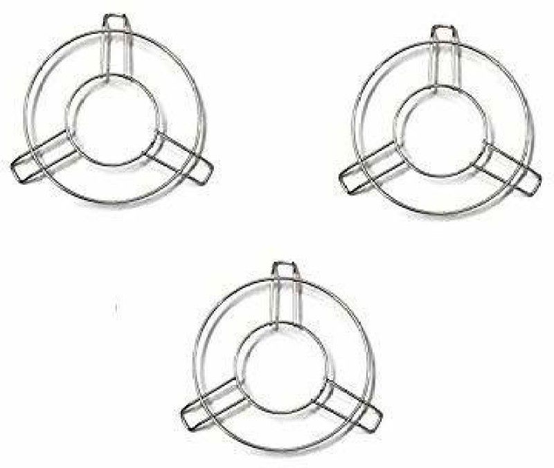 RATIONBASKET Stainless Steel Heat Resistant Hot Pan/Pot Stand Mat Pack of 3 miror Trivet  (Pack of 1)