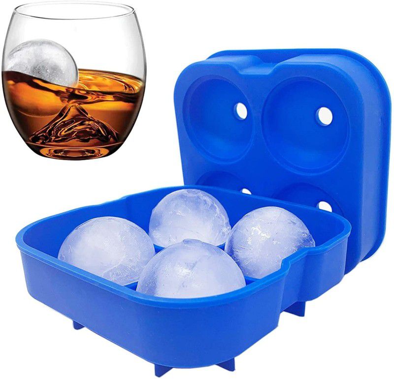 Frackson Round Ice Cube Mold,Ice Ball Maker Mold (Set of 1),Large Ice Cube Tray. Blue Silicone Ice Ball Tray  (Pack of1)