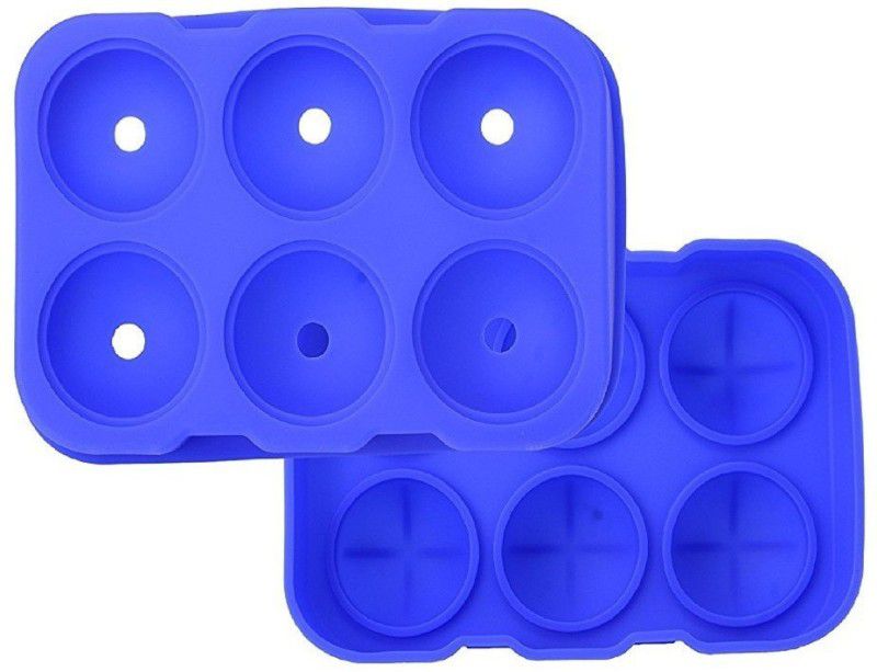 KADAM 6 Round Blue Silicone Ice Ball Tray  (Pack of1)