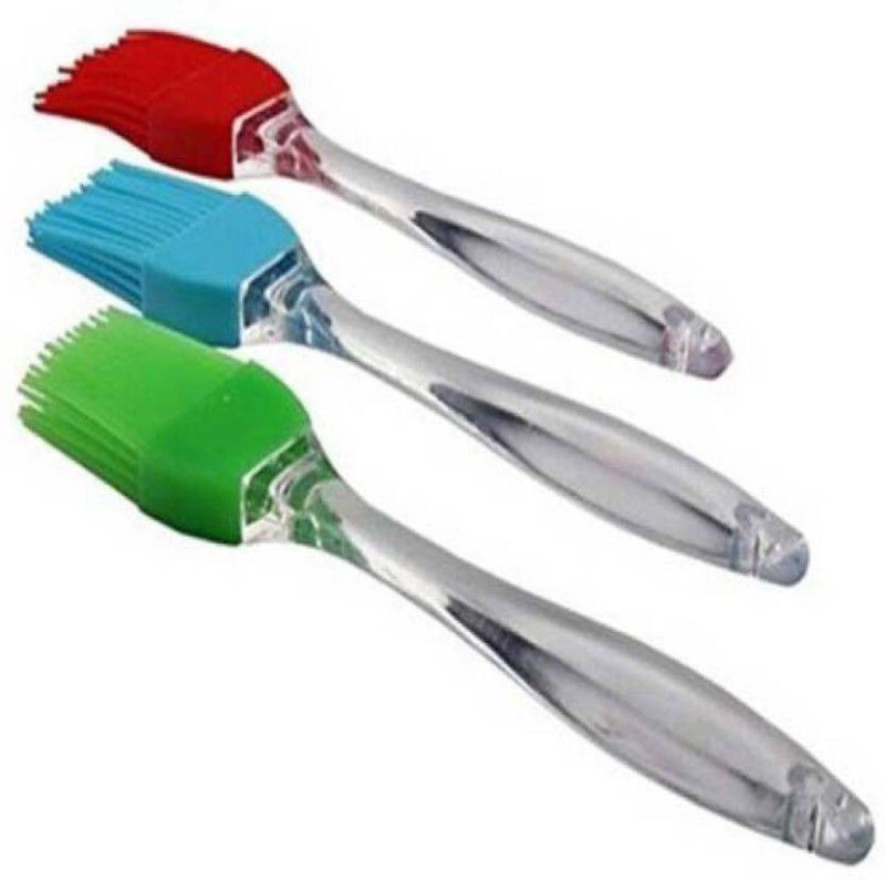 AANYA SET-OF-3 PASTRY BRUSHES SILICON Flat Pastry Brush (Pack of 3) silicon, handle material fibre Flat Pastry Brush  (Pack of 3)