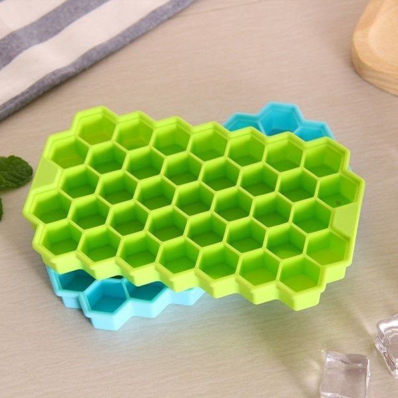 Khanakd Multicolor Silicone Ice Cube Tray  (Pack of2)