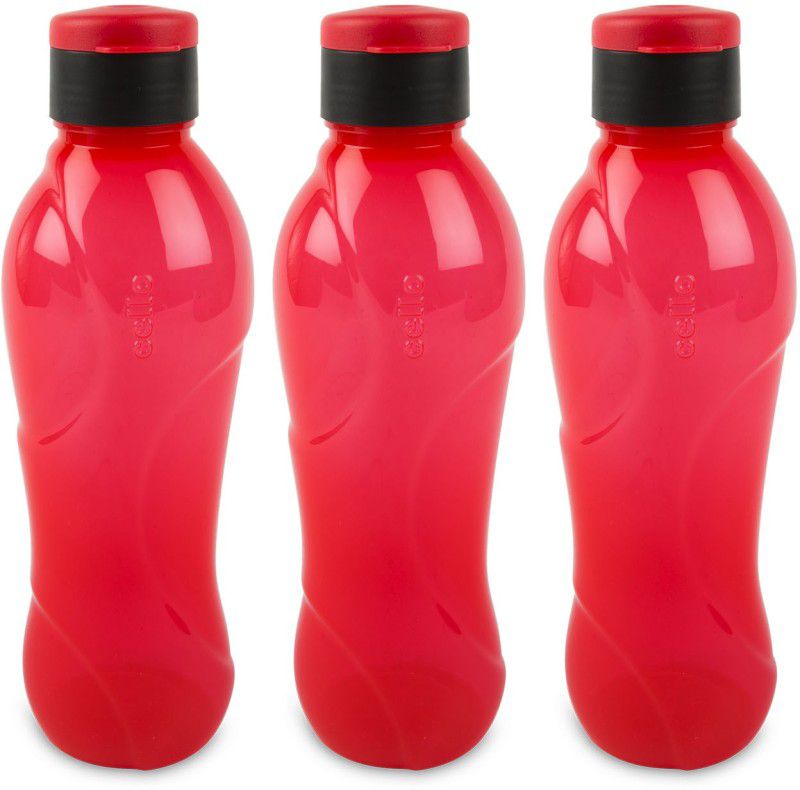 cello Splash Flip 1000 ml Bottle  (Pack of 3, Red, Plastic)