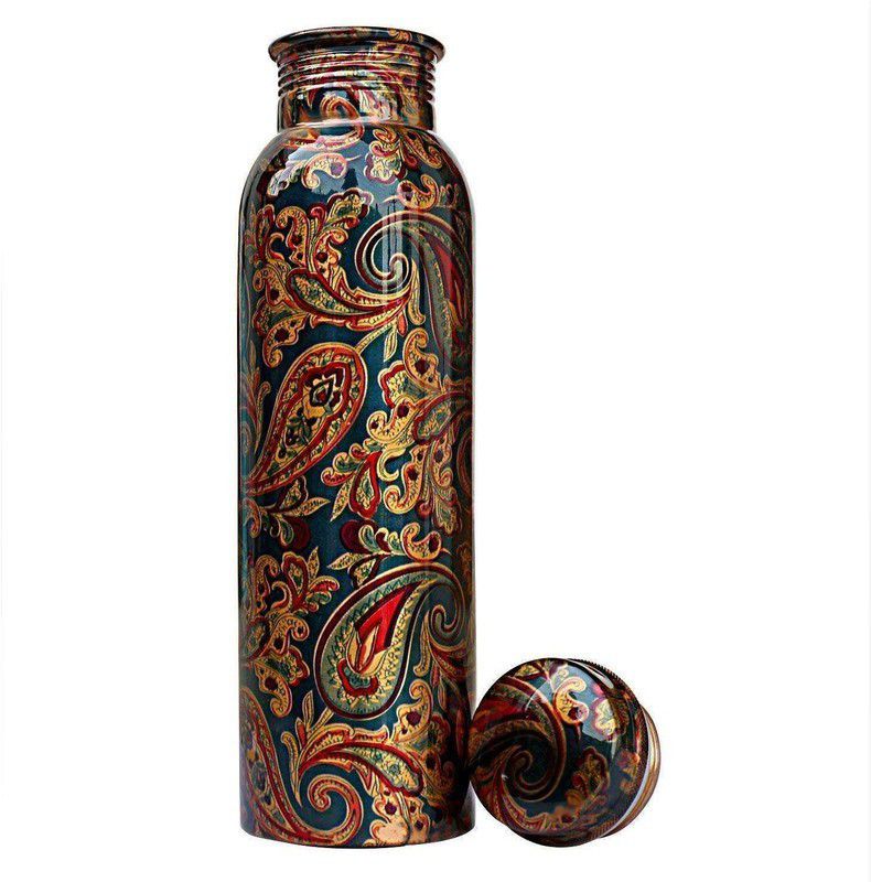 ATTRACTION PLACE Copper Water Bottle, 1L, Green 1000 ml Bottle  (Pack of 1, Brown, Copper)