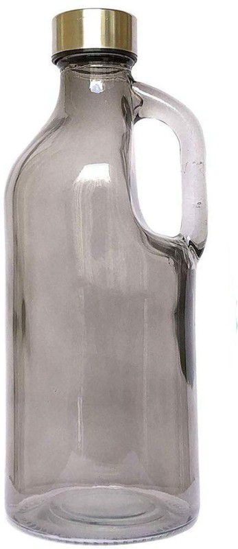 SkyKey Glass Water Bottle Air Tight Round Cap Freeze Safe 1100 ml Bottle  (Pack of 1, Grey, Glass)