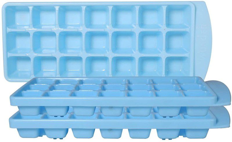 UROPHA Fridge Ice Tray Set, 3 pc Ice Tray with 21 Cube (Pack of 3) Blue Plastic Ice Cube Tray  (Pack of3)