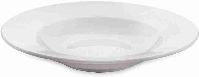 Namaste Kitchen White Fine Porcelain Deep Pasta Plate/Soup Plate/Magi Plate/Gravy Rice Plates Dinner Plate  (Microwave Safe)