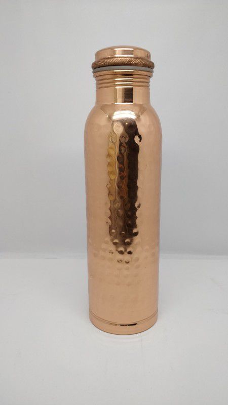 a k agencies TATVA COPPER WATER BOTTLE, 1000 ML, HAMMERED 1000 ml Bottle  (Pack of 1, Copper, Copper)