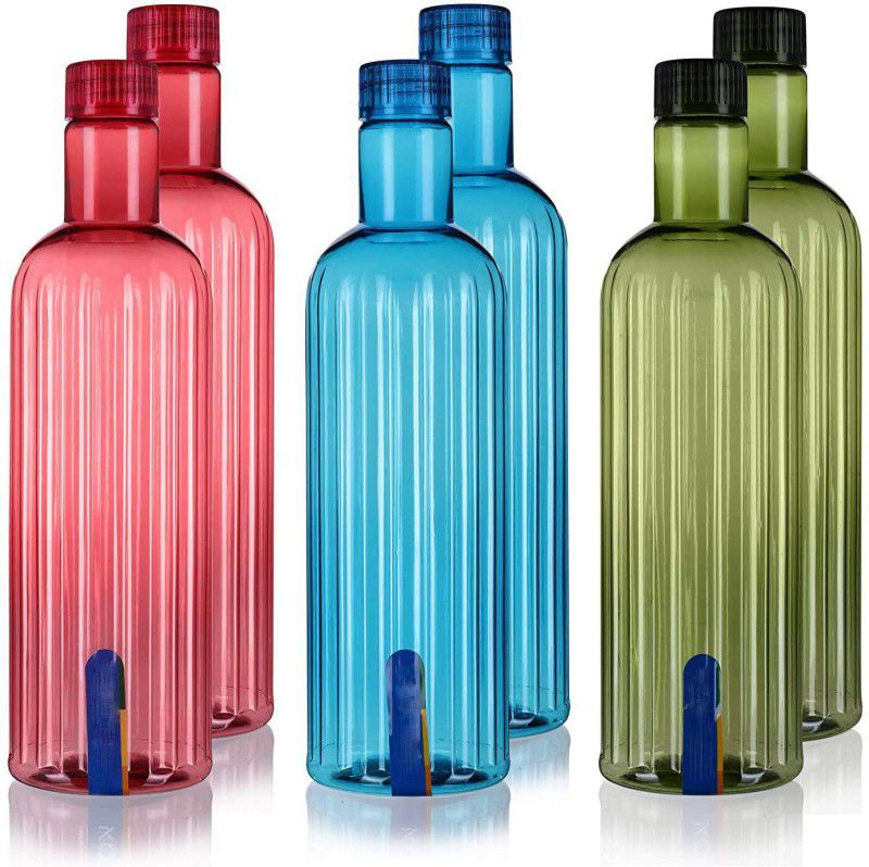 N H Enterprise Premium Quality Zeal Fridge Water Bottle Set ( 6 PCS ) 1000 ml Bottle  (Pack of 6, Multicolor, Plastic)