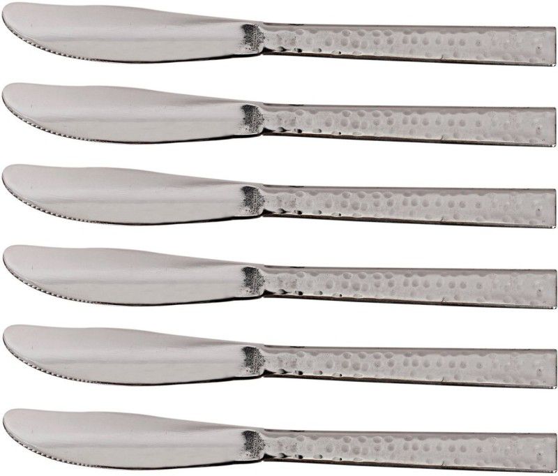 IndianArtVilla Set of Steel Hammer Knife - 21.08 cms Stainless Steel Table Knife Set  (Pack of 6)