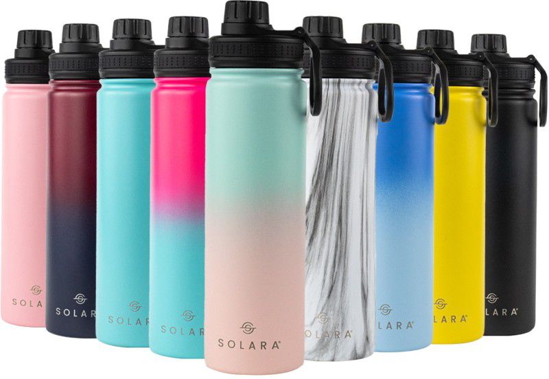 Solara Insulated Water Bottle 650 ml Bottle  (Pack of 1, Multicolor, Steel)