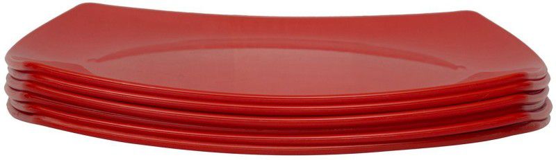 Homray Microwave Safe & Unbreakable Opulence Quarter Plates (6 Pieces)-Red Dinner Plate  (Pack of 6, Microwave Safe)