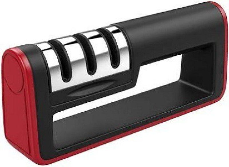 VBH Retail Kitchen Knife Sharpener 3-Stage Easy to Use for Kitchen Knife Sharpening Stone  (Stainless Steel)