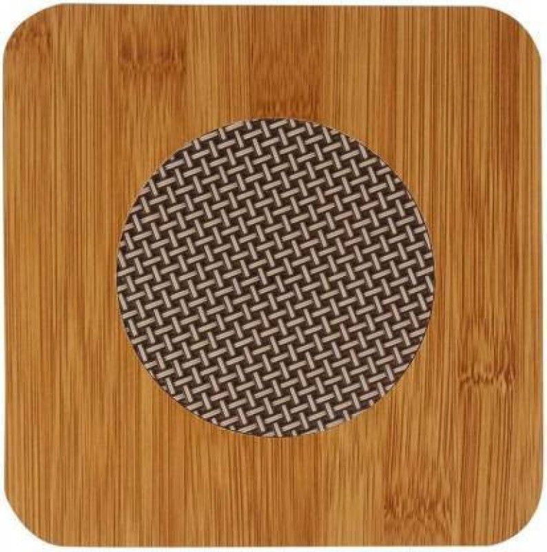 RHONNIUM Wooden (Pack of 4)02 Bamboo Wooden Coaster Heat Table Pad Trivet  (Pack of 4)