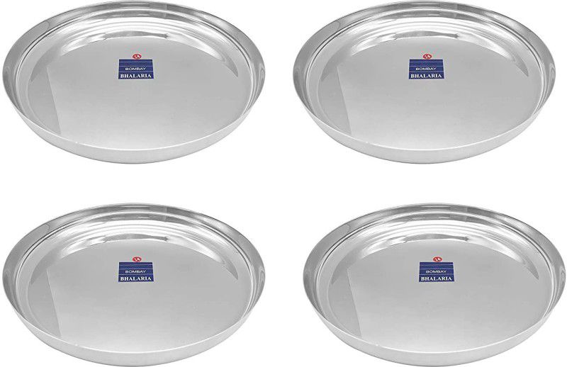 bhalaria SS Apple Thali Set Dinner Plate  (Pack of 4)
