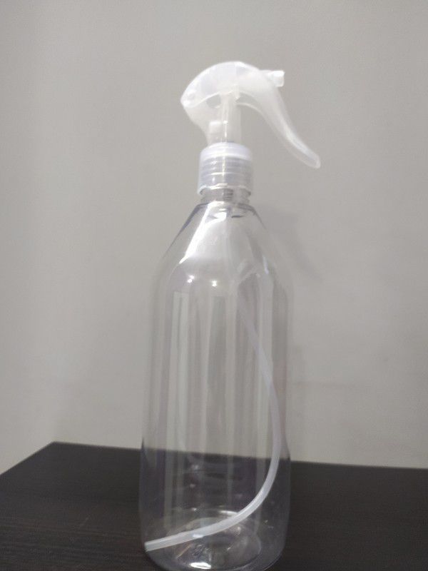 S K INDUSTRIES Transparent Empty Sanitizer Dispenser 500 Ml. 500 ml Spray Bottle  (Pack of 1, Clear, Plastic)
