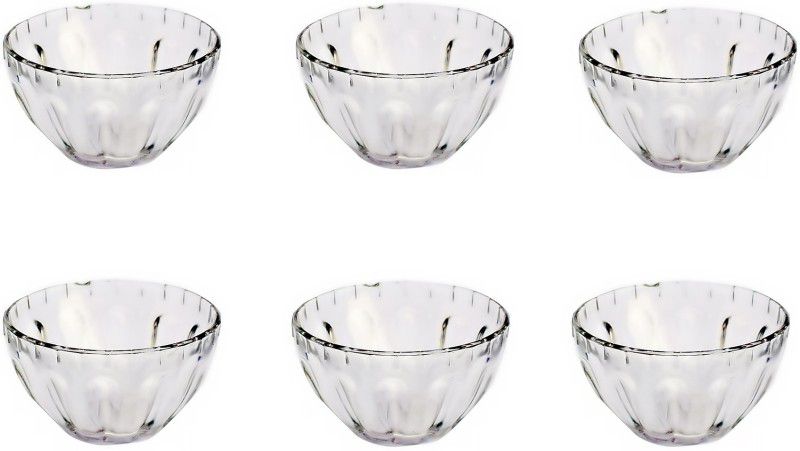ice bowl set serving fruits, candy, Dry-fruits, Sweets Disposable Dessert Bowl Glass Disposable Dessert Bowl  (Clear, Pack of 6)