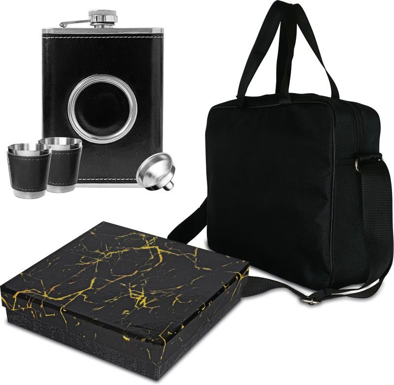 JMALL $8211 Bar Set With Black Bag Glass Include Hip Flask funnel with 2 shot glass 1 - Piece Bar Set  (Stainless Steel)